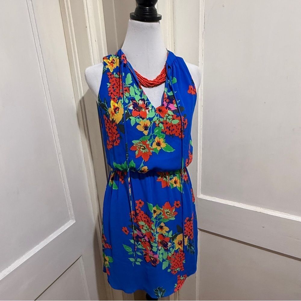 New with tags! Large Petite! Vibrant Floral Blue Dress